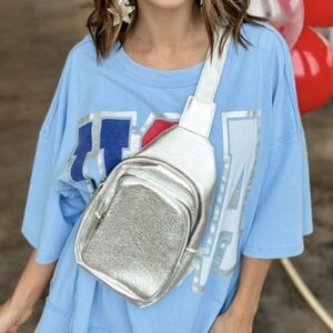 Cross-body Sling Bag - Silver